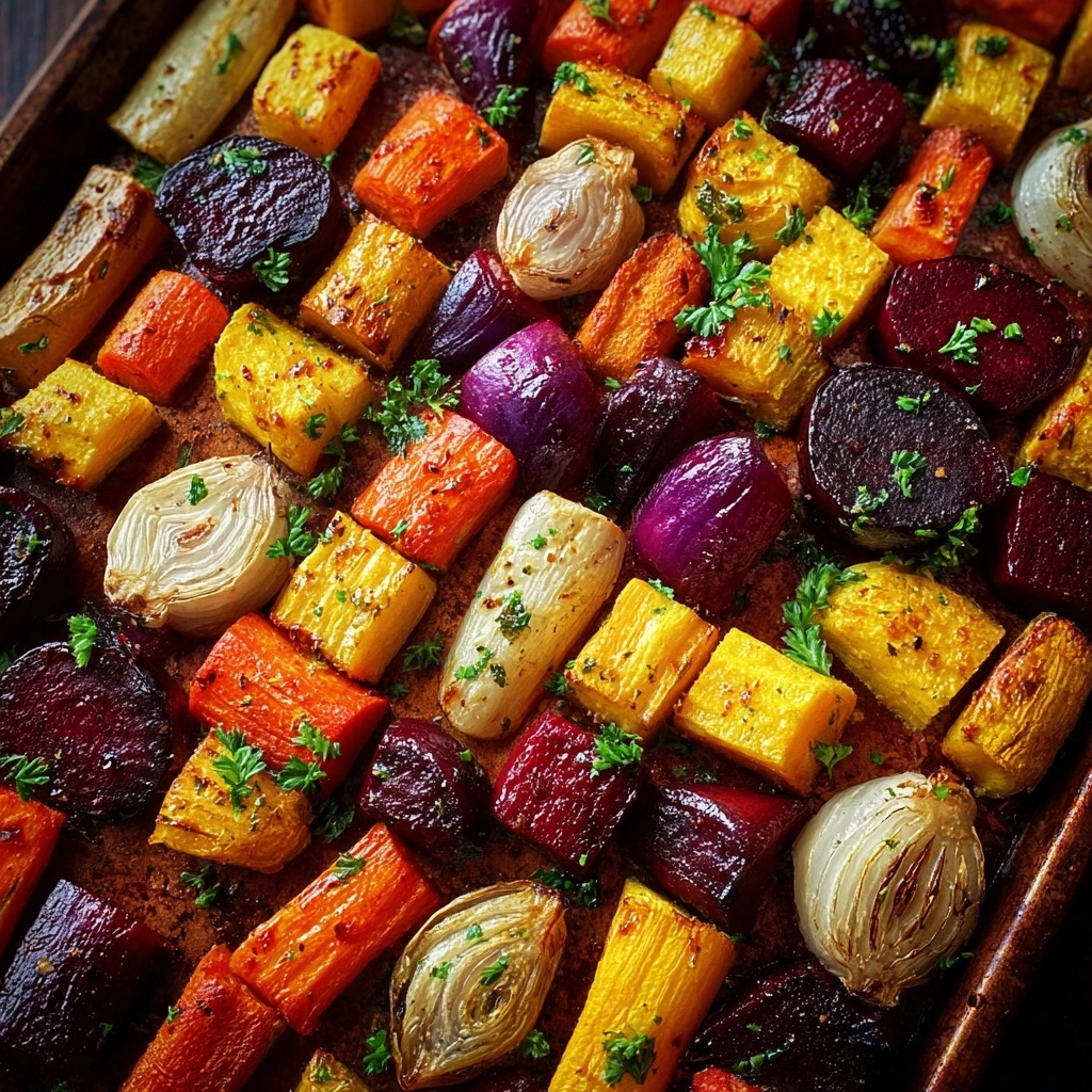 Maple Glazed Root Vegetable Sheet Pan Recipe