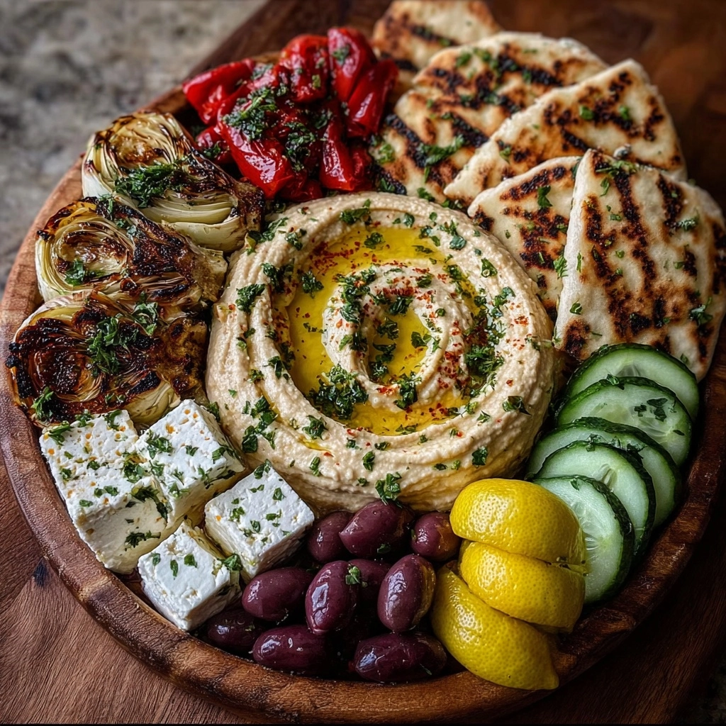 tizer Board with Hummus and Grilled Pita Recipe