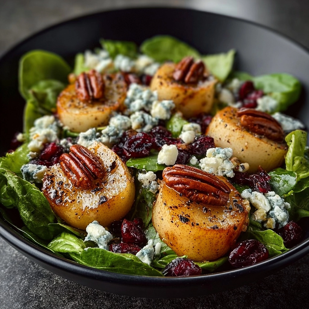 Roasted Pear & Blue Cheese Winter Salad Recipe - Recipe Image