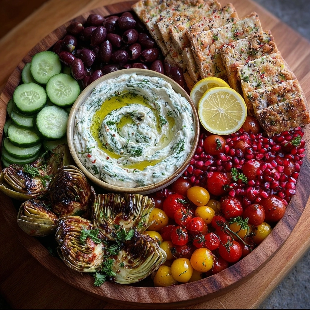 Mediterranean Grazing Board with Herbed Ricotta Dips Recipe