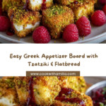 Greek Appetizer Board with Tzatziki and Toasted Flatbread Recipe