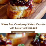 Warm Brie & Cranberry Walnut Crostini with Hot Honey Recipe
