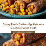 Crispy Peach Cobbler Egg Rolls Recipe