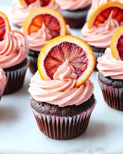 Chocolate Olive Oil Blood Orange Cupcakes Recipe