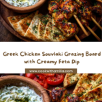 Greek Chicken Souvlaki Grazing Board with Feta Dip Recipe
