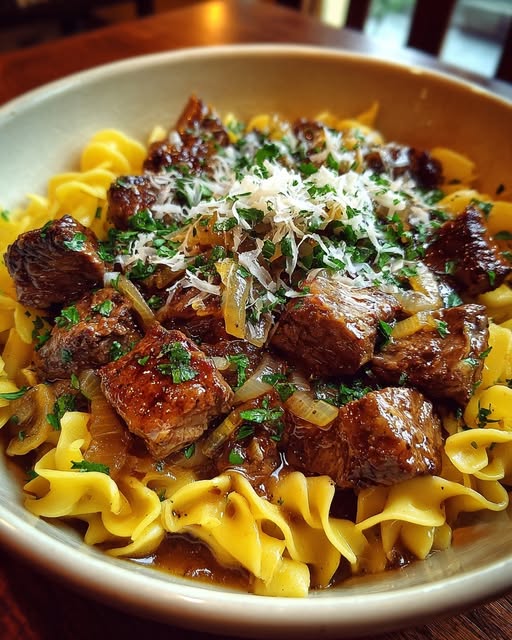 French Onion Beef and Noodles Recipe