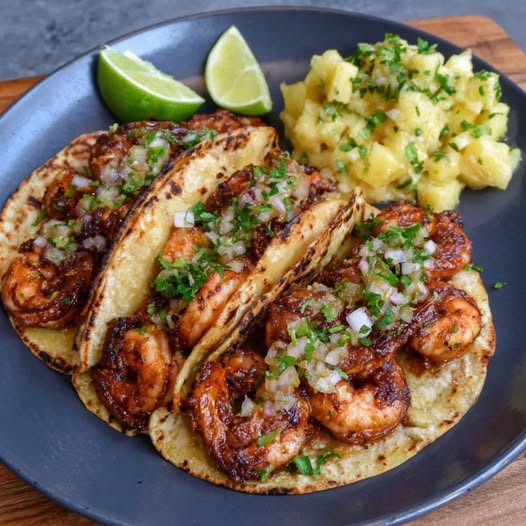 Jerk Shrimp Tacos with Pineapple Salsa Recipe 2 Jerk Shrimp Tacos with Pineapple Salsa Recipe - Recipe Image