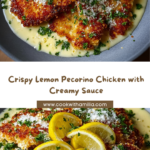 Lemon Pecorino Crusted Chicken with Creamy Lemon Sauce Recipe