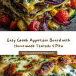 Greek Appetizer Board with Tzatziki and Warm Pita Bread Recipe