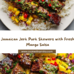 Jamaican Jerk Pork Skewers with Mango Salsa Recipe