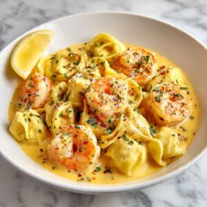 Shrimp Tortellini with Lemon Garlic Cream Sauce Recipe