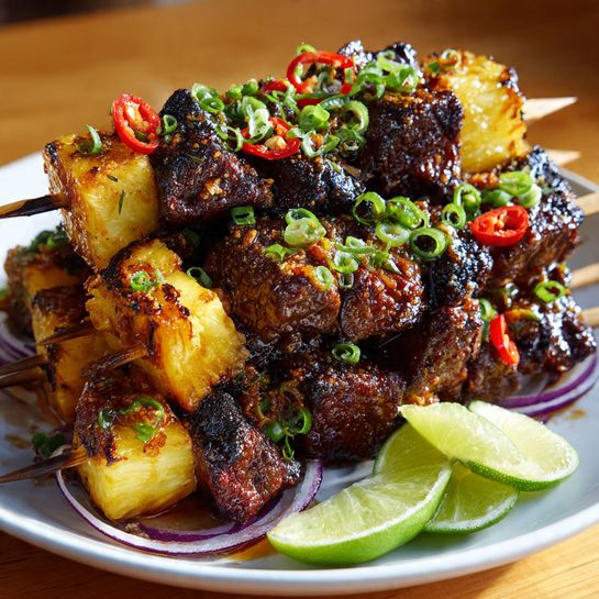 Spicy Pineapple and Jerk Chicken Skewers Recipe - Recipe Image
