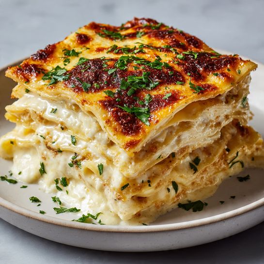 Garlic Butter Shrimp Scampi Lasagna Recipe - Recipe Image