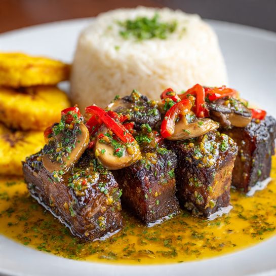 Jamaican Jerk Pork with Plantains Recipe - Recipe Image
