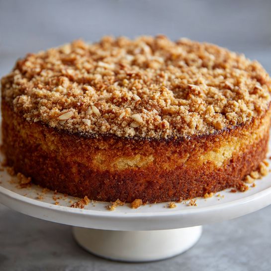 Vanilla Almond Tea Cake with Roasted Almond Streusel Recipe