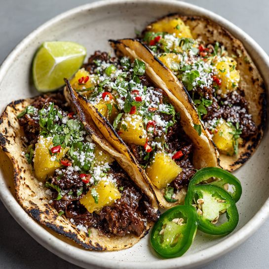 Spicy Pineapple Beef Tacos Recipe