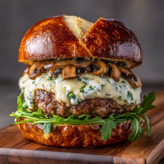 Mushroom Swiss Burger Recipe
