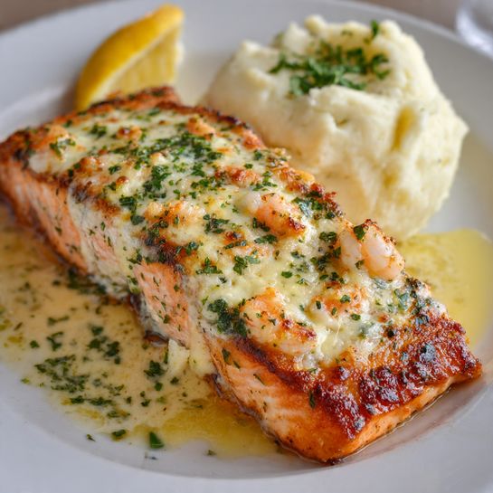 Cheesy Shrimp-Stuffed Salmon 🧀🐟 Recipe