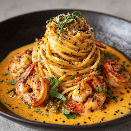 Creamy Cajun Shrimp Pasta Volcano Recipe - Recipe Image