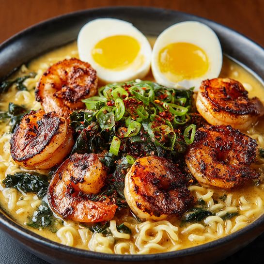Shrimp Ramen with Soft-Boiled Egg Recipe