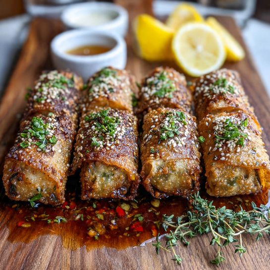 Crispy Fried Feta Rolls with Spicy Honey Drizzle Recipe