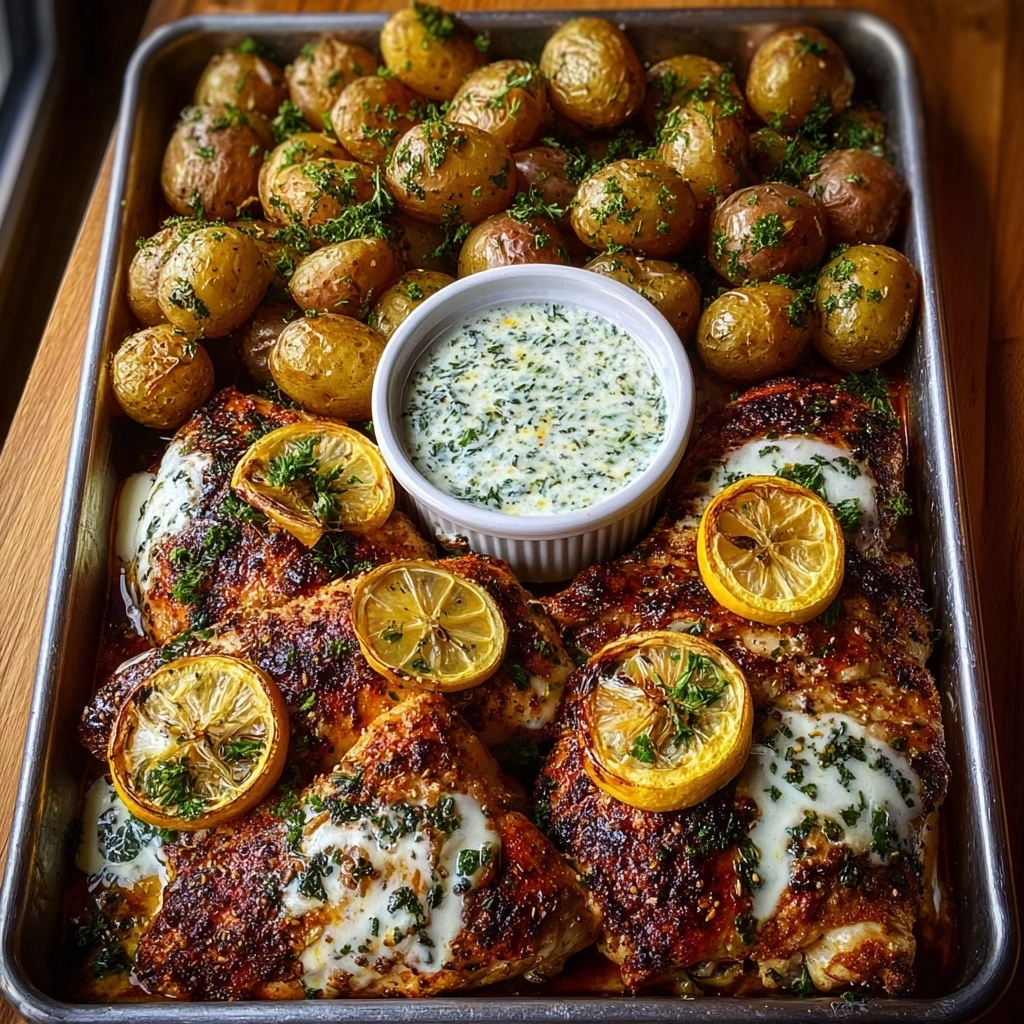 Lemon Yogurt Chicken with Roasted Potatoes Recipe - Recipe Image