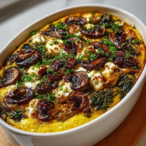 Warm Mushroom & Spinach Feta Bake Recipe