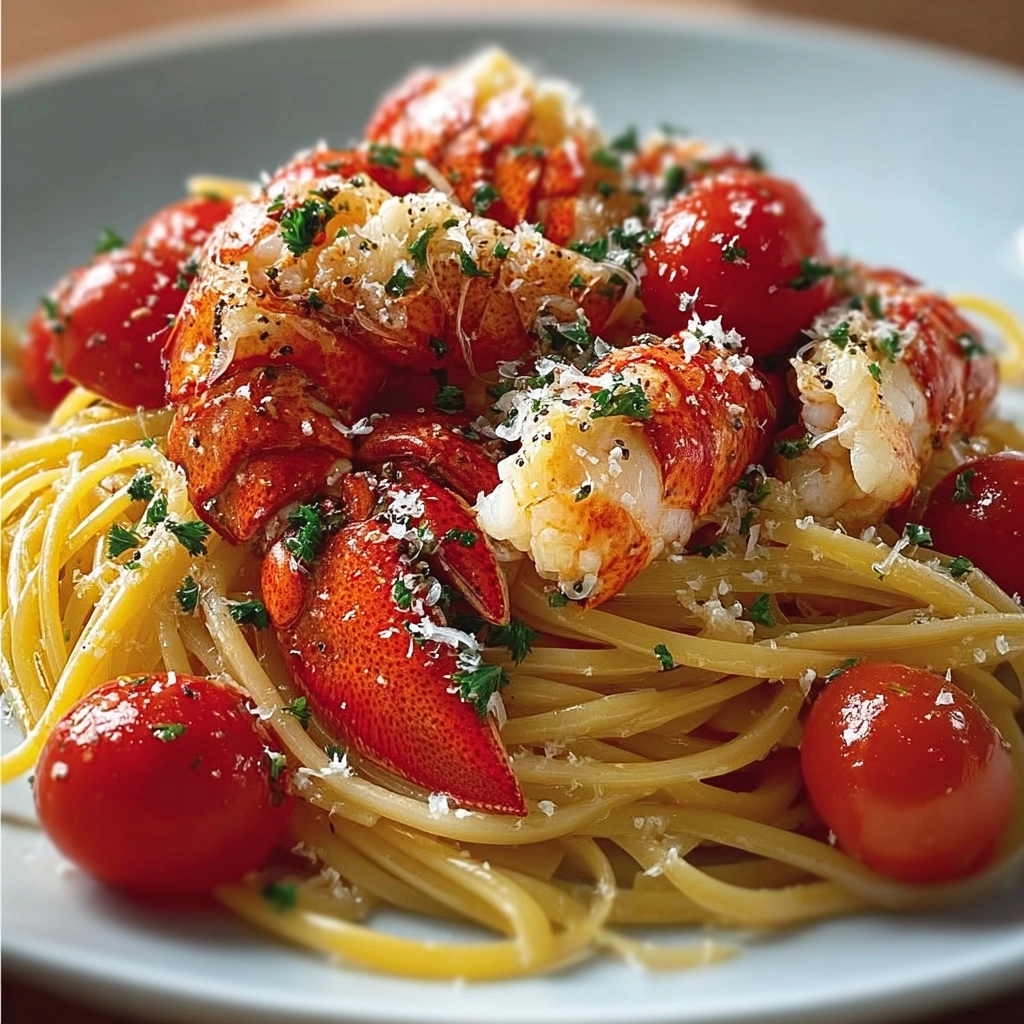 Lobster Spaghetti with Cherry Tomatoes and Fresh Herbs Recipe