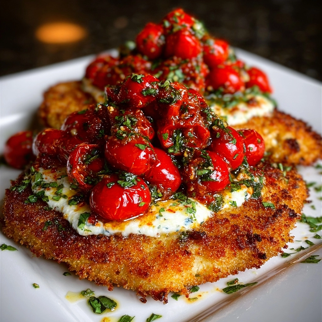 Cutlets with Tomato and Ricotta Topping Recipe - Recipe Image