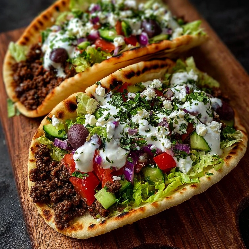 Mediterranean Ground Beef Pita Pockets Recipe