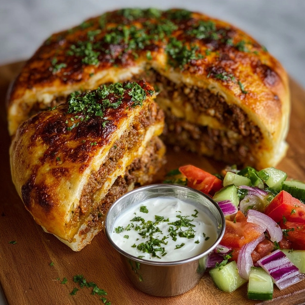 Mediterranean Ground Beef Stuffed Pita Pockets Recipe