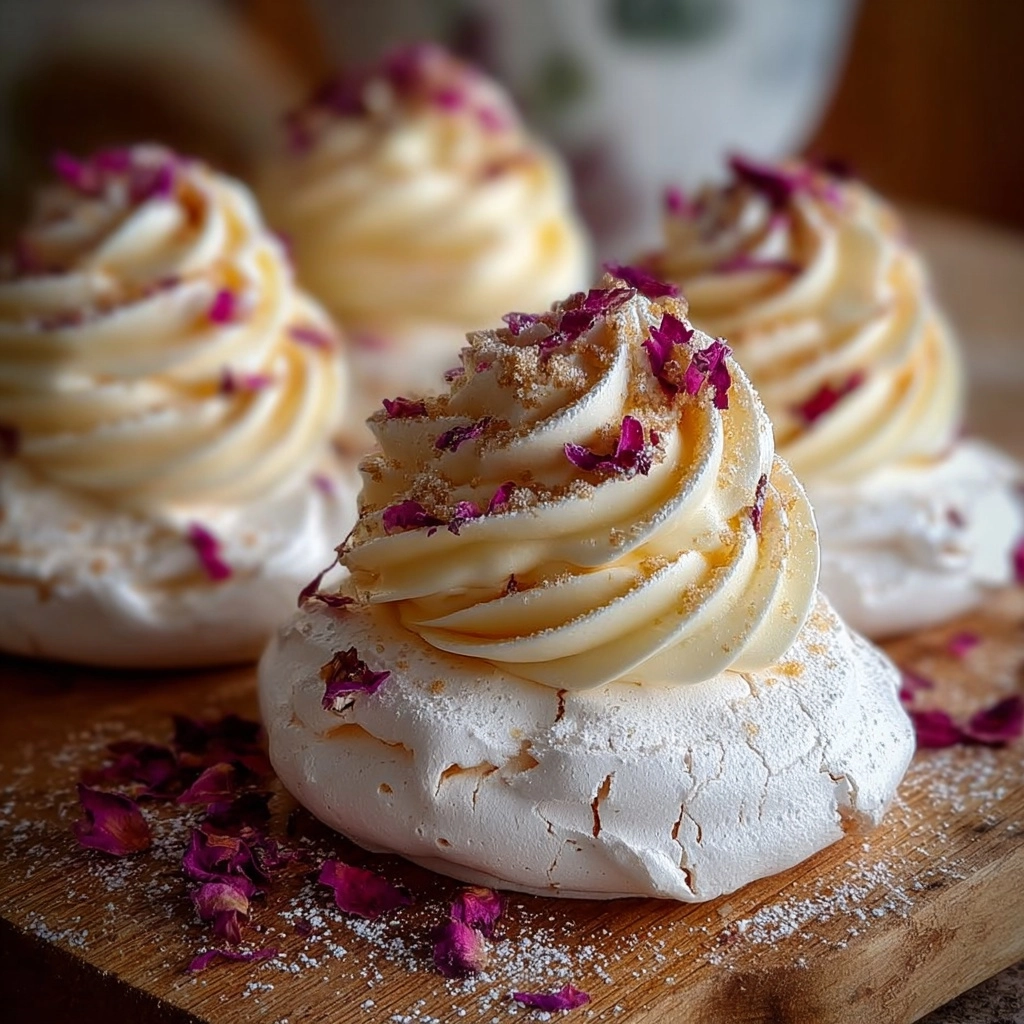 Rose Pavlova Cakes Recipe - Recipe Image