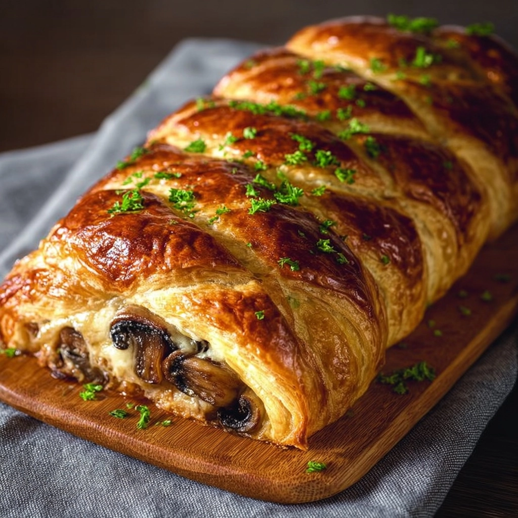 Golden Mushroom Gruyère Braid Recipe