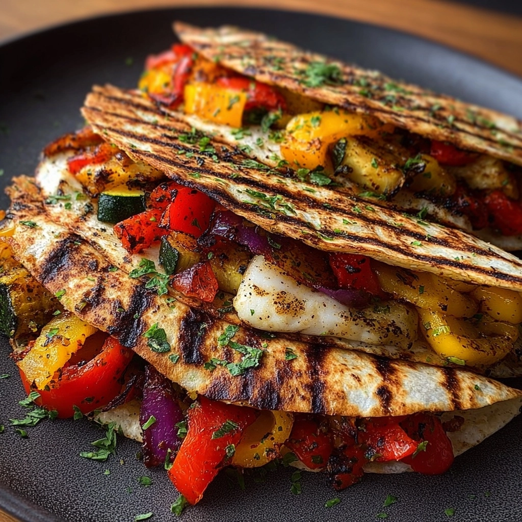 Grilled Mediterranean Veggie Quesadillas with Halloumi Recipe