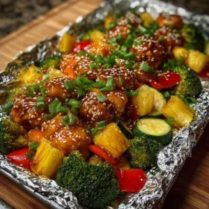 neapple and Veggies in Steamy Foil Packs Recipe