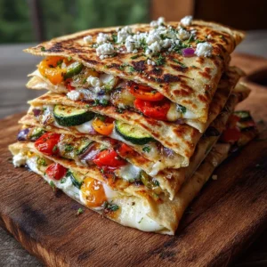 Grilled Mediterranean Veggie Flatbread Quesadillas Recipe