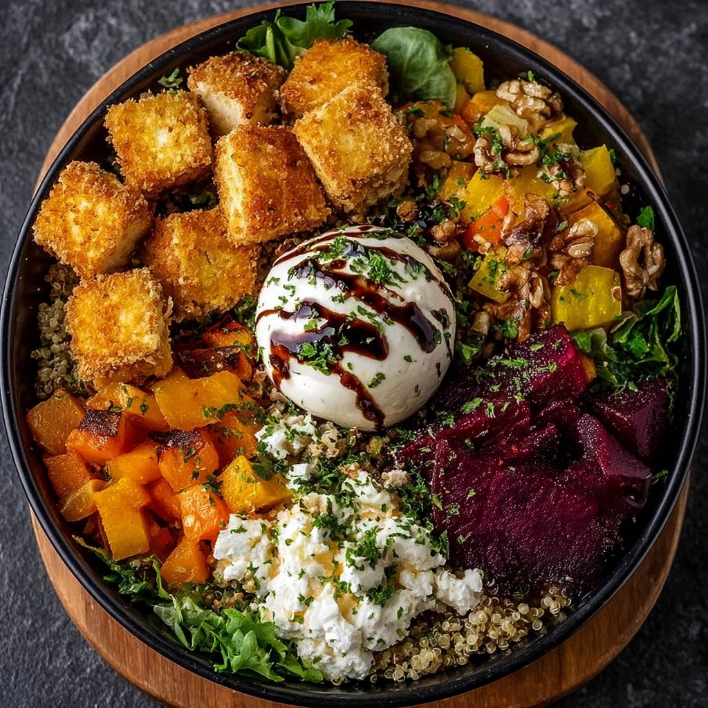 Sweet Potato, Beet & Burrata Grain Bowl Recipe - Recipe Image