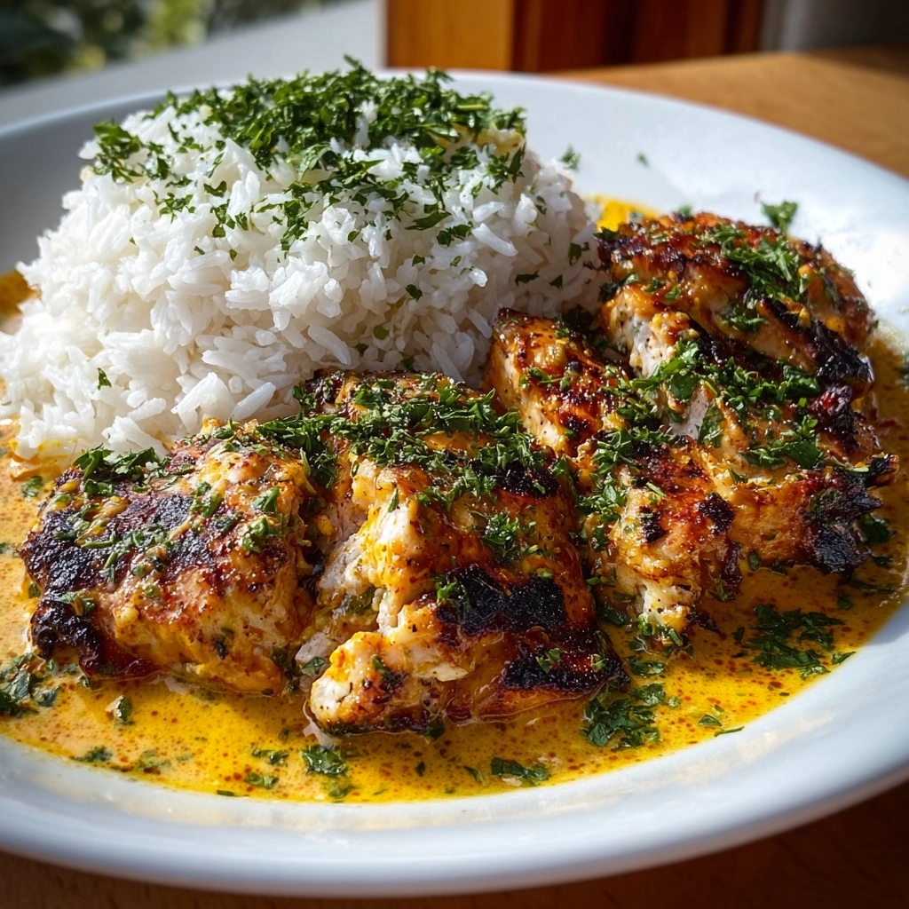 Garlic Butter Chicken with Creamy Rice Recipe - Recipe Image
