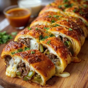 Philly Cheesesteak Stromboli! Recipe