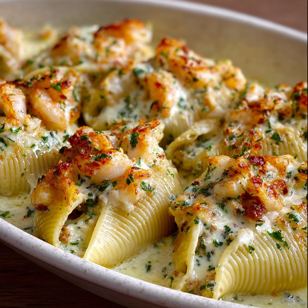 Creamy Shrimp Alfredo Stuffed Shells Recipe