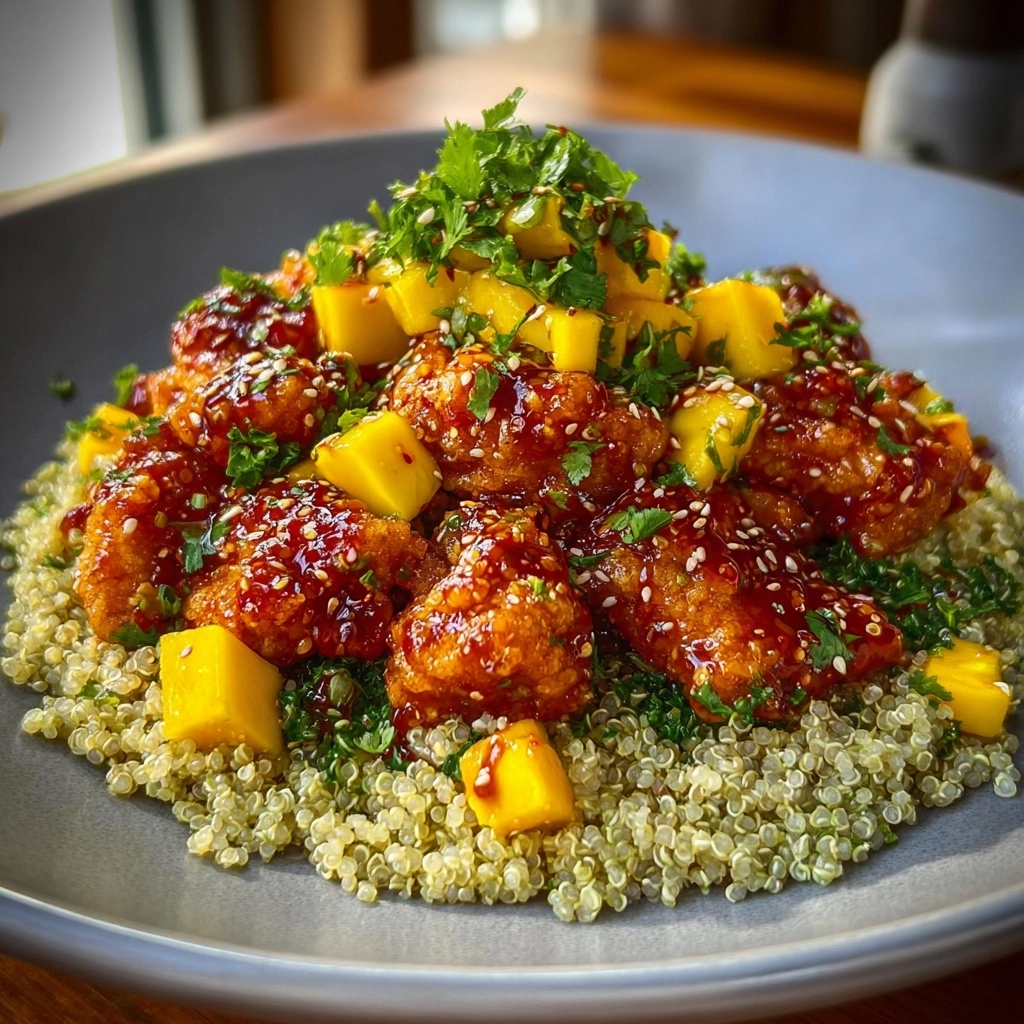 Honey Lime Chicken & Mango Guacamole Rice Stack Recipe