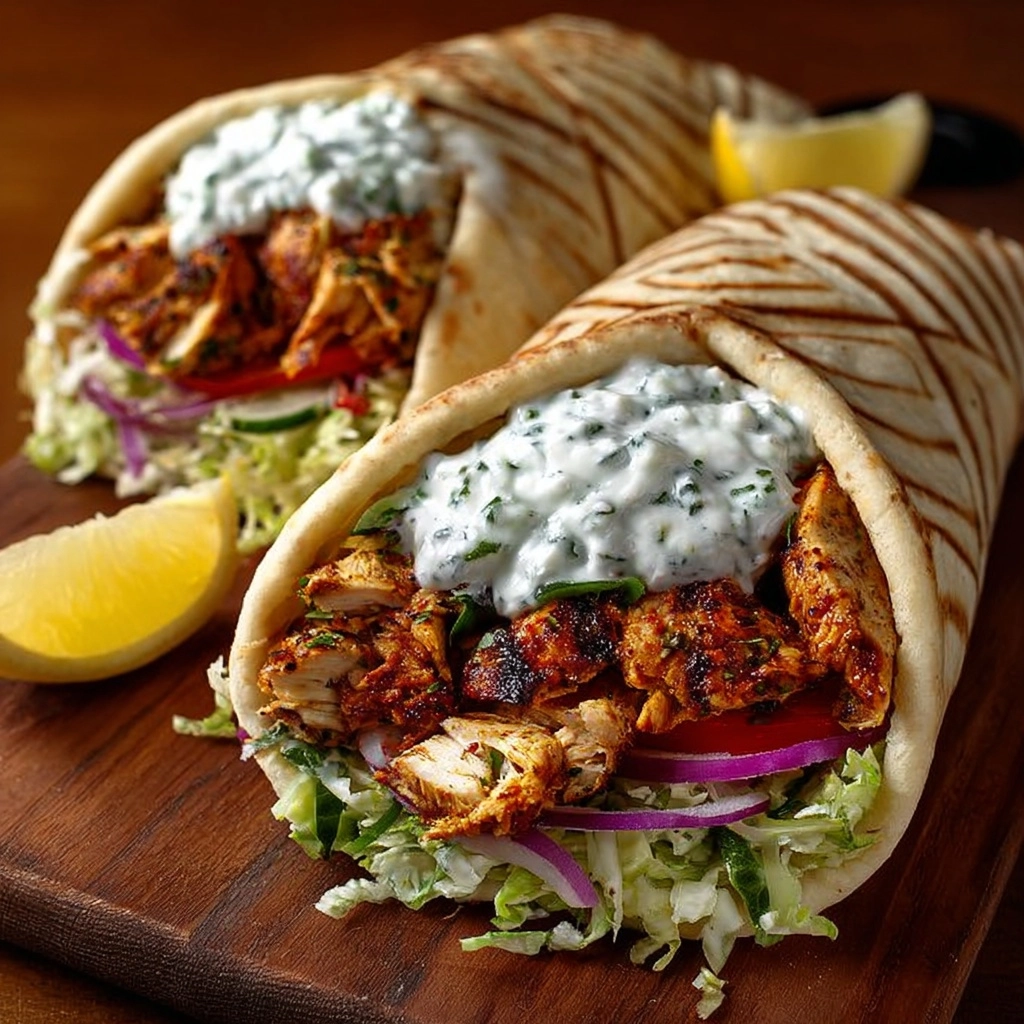 Greek Chicken Gyro Wraps with Tzatziki Yogurt Recipe