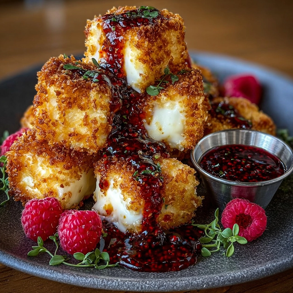 Pecan-Crusted Brie Bites with Raspberry Chili Honey Glaze Recipe