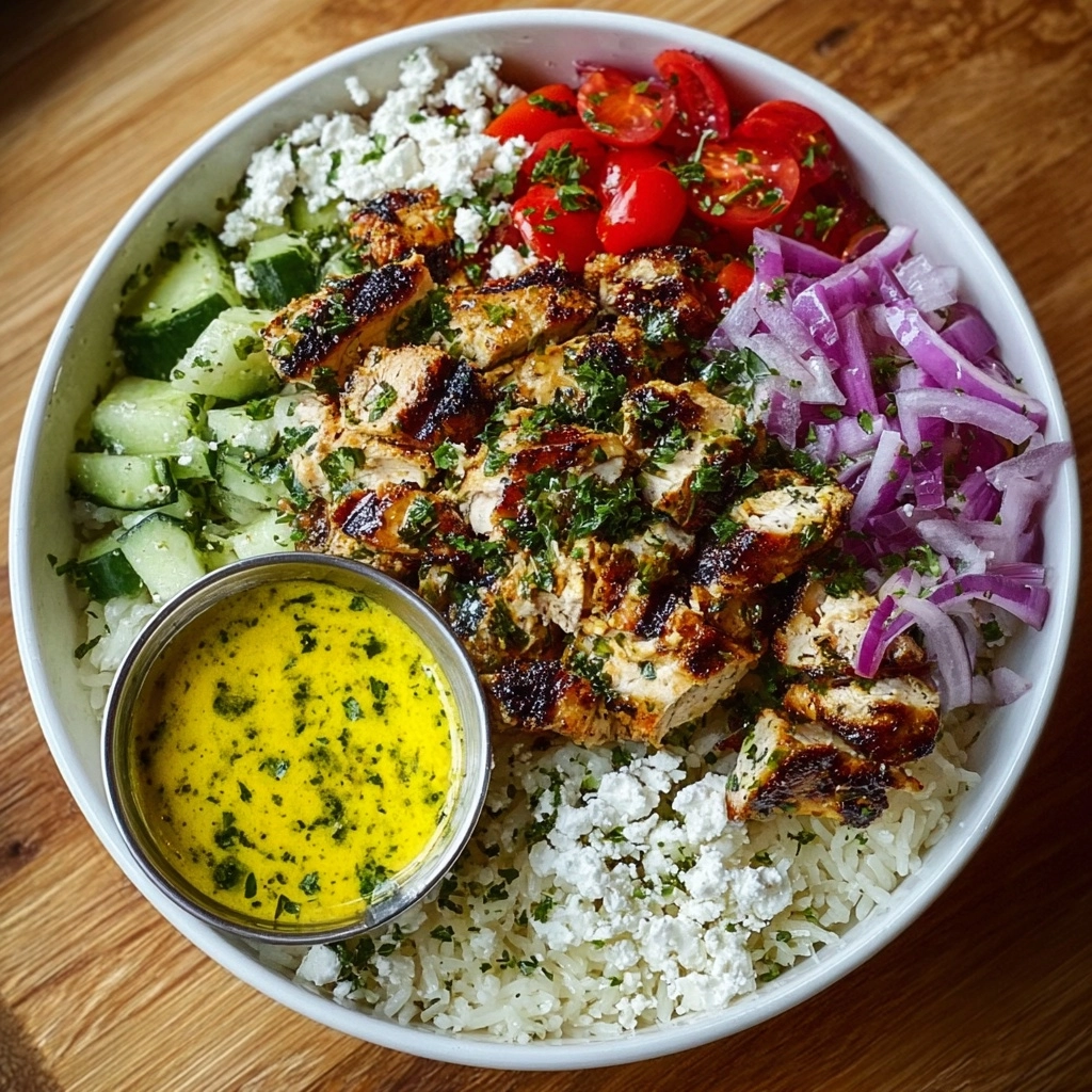 Greek Chicken Gyro Bowl with Lemon Tahini Sauce Recipe