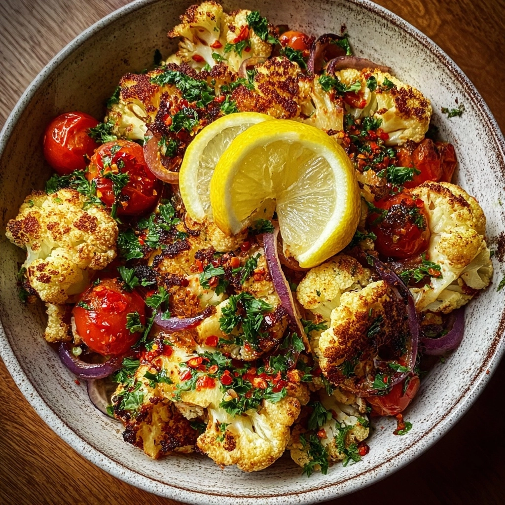 Lemon Garlic Roasted Cauliflower Salad Recipe - Recipe Image