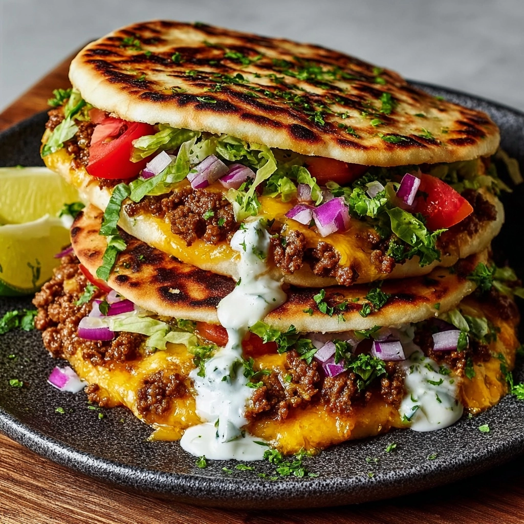 Mediterranean Ground Beef Pita Wraps with Lemon Herb Yogurt Recipe - Recipe Image