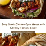 Greek Chicken Gyro Wraps with Tzatziki Yogurt Recipe