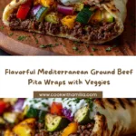 Mediterranean Ground Beef Pita Wraps with Roasted Veggies Recipe