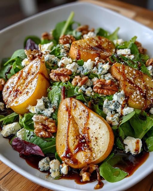 Warm Pear, Walnut & Goat Cheese Salad Recipe