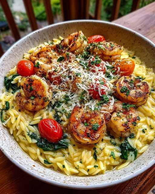 Lemon Garlic Shrimp Orzo Bowl Recipe 2 Lemon Garlic Shrimp Orzo Bowl Recipe - Recipe Image